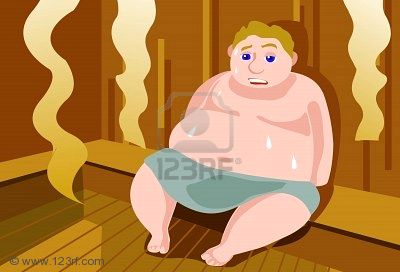 cartoon sauna guy